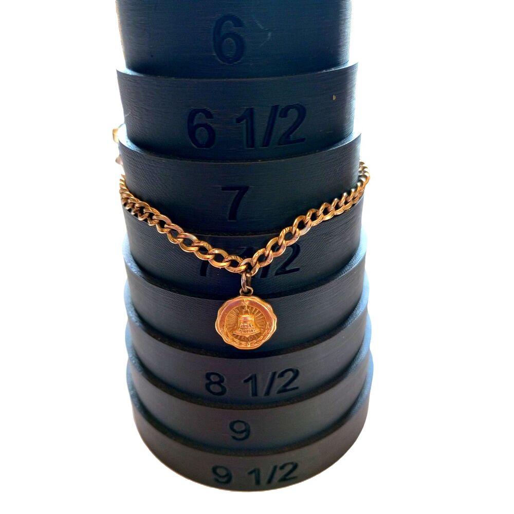 10K gold filled Bell System bracelet telephone company badge medallion size 7